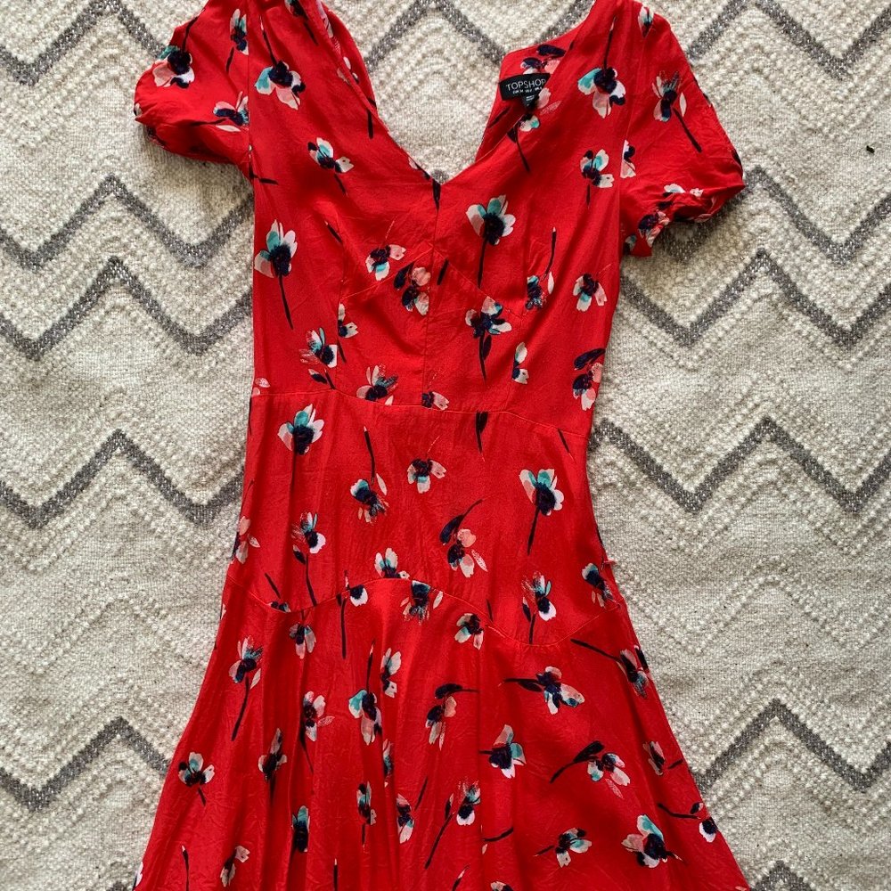 Topshop Red Dress Size 2